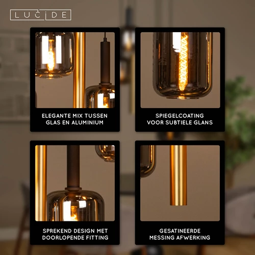 Lucide JOANET - Hanglamp - Ø 65 cm - 4xE27 - Messing - USP